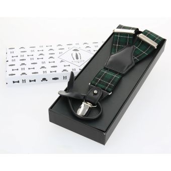 Šle pánské RANGER Dg35.022, délka 120cm, šíře 3,5cm, tvar Y, černozelené káro