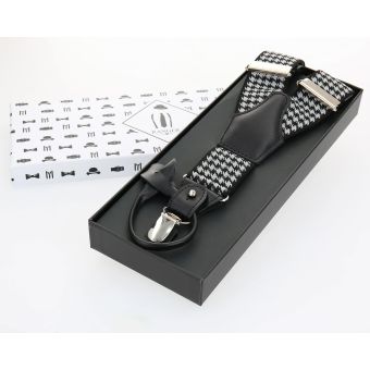 Šle pánské RANGER Dg35.023, délka 120cm, šíře 3,5cm, tvar Y, černobílá kohoutí stopa