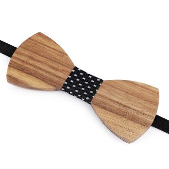 Dřevěný motýlek pánský 770144/10, přírodní, hnědý / černá