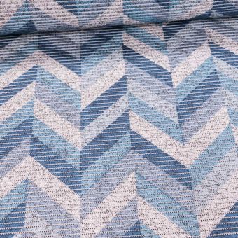 Pěnová předložka PVC AQUAMAT 4054-3, modrý zig zag vzor, šíře 65cm (metráž)