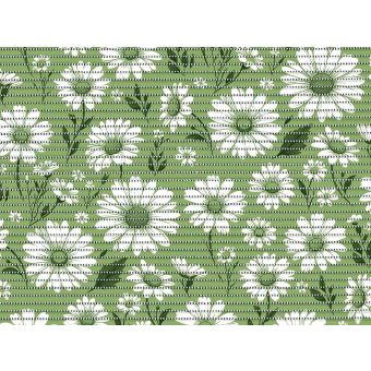 Pěnová předložka PVC AQUAMAT 4108-2, kopretiny na zelené, šíře 65cm (metráž)