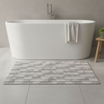 Pěnová předložka PVC AQUAMAT 443-3, dřevěná podlaha šedá, šíře 65cm (metráž)