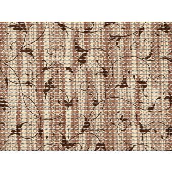 Pěnová předložka PVC AQUAMAT 6050-4, rostlinný ornament hnědý, šíře 65cm (metráž)