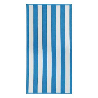 Plážová osuška KABANA, tyrkysově modré pruhy, froté, 90x170cm