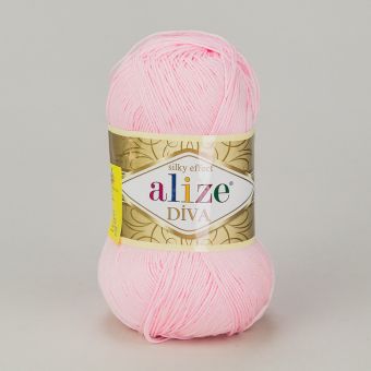 Pletací / háčkovací příze Alize DIVA 185 světle růžová, jednobarevná, 100g/350m
