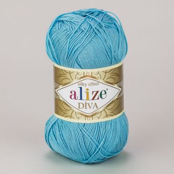 Pletací / háčkovací příze Alize DIVA 346 modrá, jednobarevná, 100g/350m