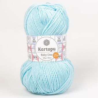 Pletací / háčkovací příze Kartopu BABY ONE K502 azurově modrá, jednobarevná, antipillingová, 100g/250m