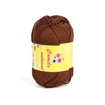 Pletací / háčkovací příze Storex CAMILA NATURAL 220 tmavě hnědá, jednobarevná, 50g/125m