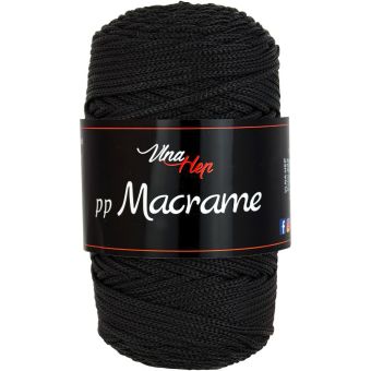 Pletací / háčkovací příze Vlna-Hep PP MACRAME 4001 černá, jednobarevná, 100g/85m