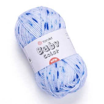 Pletací / háčkovací příze YarnArt BABY COLOR NEW 210 světle-tmavě-modrá nopková, efektní, 50g/150m