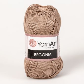 Pletací / háčkovací příze YarnArt BEGONIA 0015 světle hnědá, jednobarevná, mercerovaná, 50g/169m