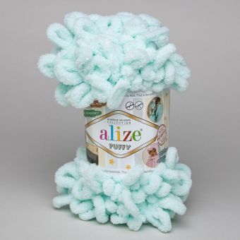 Pletací příze Alize PUFFY 15 mentolová, efektní, 100g/9,2m