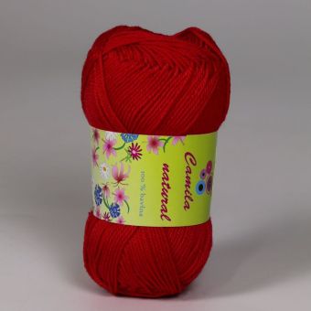 Pletací / háčkovací příze Storex CAMILA NATURAL 19 červená, jednobarevná, 50g/125m