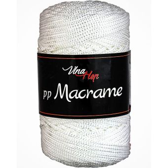Pletací / háčkovací příze Vlna-Hep PP MACRAME 4002 bílá, jednobarevná, 100g/85m