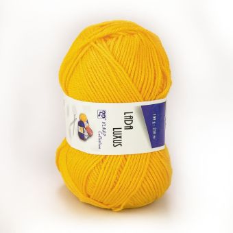 Pletací příze Vlnap LADA LUXUS 54460 žlutá, klasická, 100g/230m