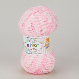 Pletací příze Alize BABY BEST BATIK 6660 růžová, melírovaná, antipillingová, 100g/240m