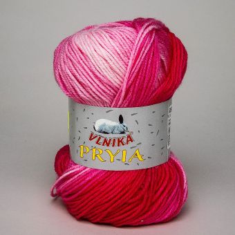 Pletací příze Vlnika  PRYIA 119 růžová, melírovaná, 100g/245m