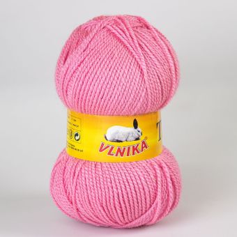 Pletací příze Vlnika TERA 021 sytě růžová, klasická, 100g/310m