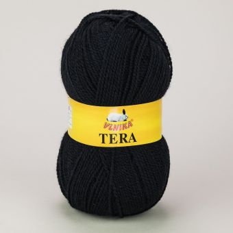 Pletací příze Vlnika TERA 45 černá, klasická, 100g/310m