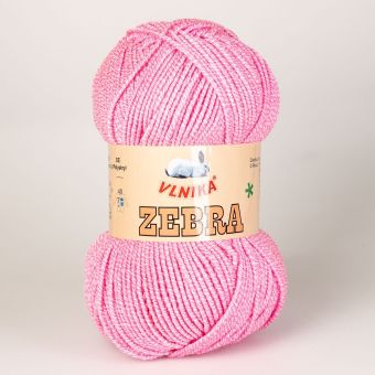 Pletací příze Vlnika ZEBRA 423 růžová, melírovaná, 100g/195m