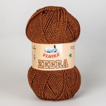 Pletací příze Vlnika ZEBRA 427 rezavá, melírovaná, 100g/195m