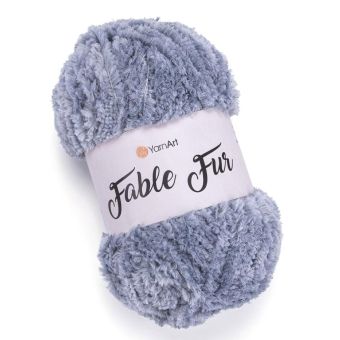 Pletací příze YarnArt FABLE FUR 972 šedá, efektní, 100g/100m