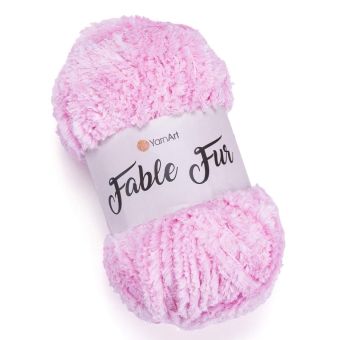Pletací příze YarnArt FABLE FUR 977 růžová, efektní, 100g/100m