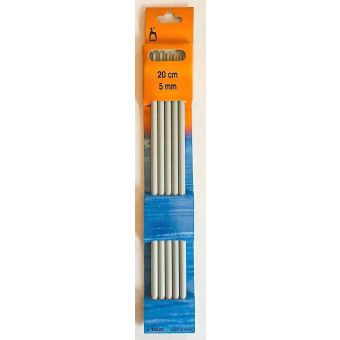Ponožková jehlice PONY, hliníková, 5 kusů, délka 20cm, velikost 5mm