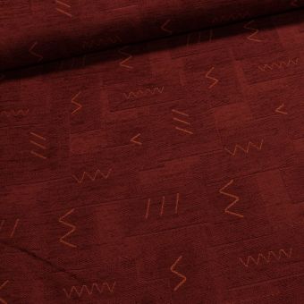 Potahová látka TE/MIGLA 21/5, geometrický vzor, vínová, š.140cm (látka v metráži)