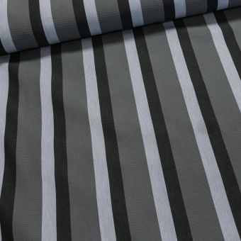 Potahové akrylové plátno (dralon, teflon) na zahradní nábytek, šedé pruhy, š.140cm (látka v metráži)
