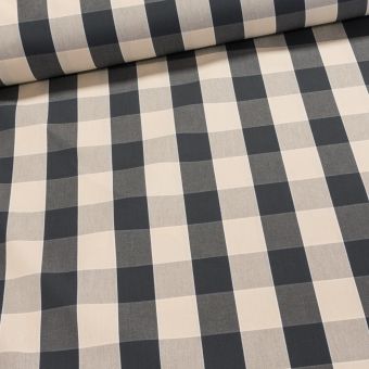 Potahové akrylové plátno (dralon, teflon) na zahradní nábytek, šedo-krémová kostka, š.140cm (látka v metráži)