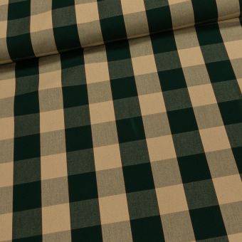 Potahové akrylové plátno (dralon, teflon) na zahradní nábytek, zeleno-béžová kostka, š.140cm (látka v metráži)