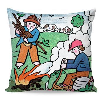 Dětský polštářek JOSEF LADA PASÁCI, zelený, 40x40cm