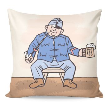 Dětský polštářek JOSEF LADA ŠVEJK, béžový, 40x40cm