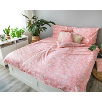 Povlečení ELSA PINK BLOSSOM květinový vzor, růžová, 3 dílné, bavlna hladká, 140x200cm + 70x90cm + 40x40cm