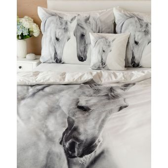 Povlečení Matějovský GALUS, bílý kůň, bavlna hladká digitál, 140x200cm + 70x90cm