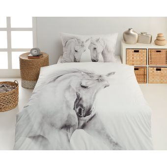 Povlečení Matějovský GALUS, bílý kůň, bavlna hladká digitál, 140x200cm + 70x90cm