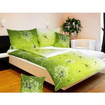 Povlečení KAROLINE 002 zelené pampelišky, krep, 140x200cm + 70x90cm