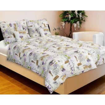 Povlečení KAROLINE 057 provance, fialové, krep, 140x200cm + 70x90cm