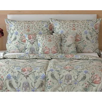 Povlečení Matějovský ALMA, květinový vzor, světle zelené, bavlna hladká, digitál, 140x200cm + 70x90cm
