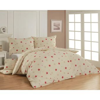 Povlečení Matějovský BERLY, hvězdičky, béžové, flanel premium (více rozměrů)