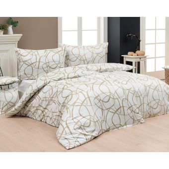 Povlečení Matějovský BIANCO, béžové spirály, flanel premium (více rozměrů)