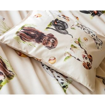 Povlečení dětské Matějovský PEJSCI, béžové, bavlna hladká digitál, 140x200cm + 70x90cm