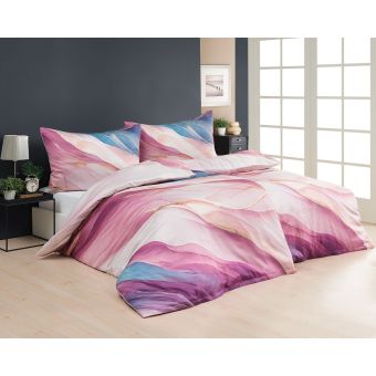 Povlečení Matějovský DIONNA, růžovo-modré vlny, bavlněný satén, digitál (více rozměrů)
