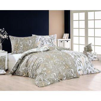 Povlečení Matějovský LARISSA, květinový vzor, šedo-zelené (více materiálů, rozměrů)