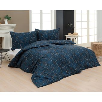 Povlečení Matějovský MATIS, geometrický vzor, tmavě modré, bavlna hladká digitál, (více rozměrů)