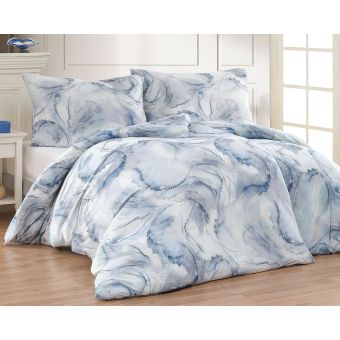 Povlečení Matějovský ODINE, modrý vzor, mako jersey, 140x200cm + 70x90cm