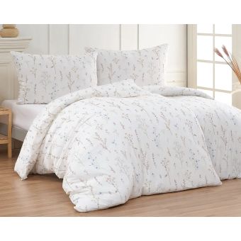 Povlečení Matějovský PALOMA, rostlinný motiv, smetanové, mako jersey, 140x200cm + 70x90cm