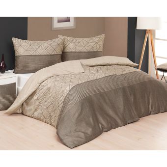 Povlečení Matějovský PIETRO, béžovo-hnědé pruhy (více materiálů, rozměrů)