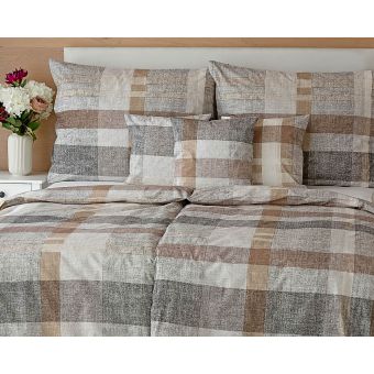 Povlečení Matějovský RODRIGO, káro, béžové (více materiálů, rozměrů)